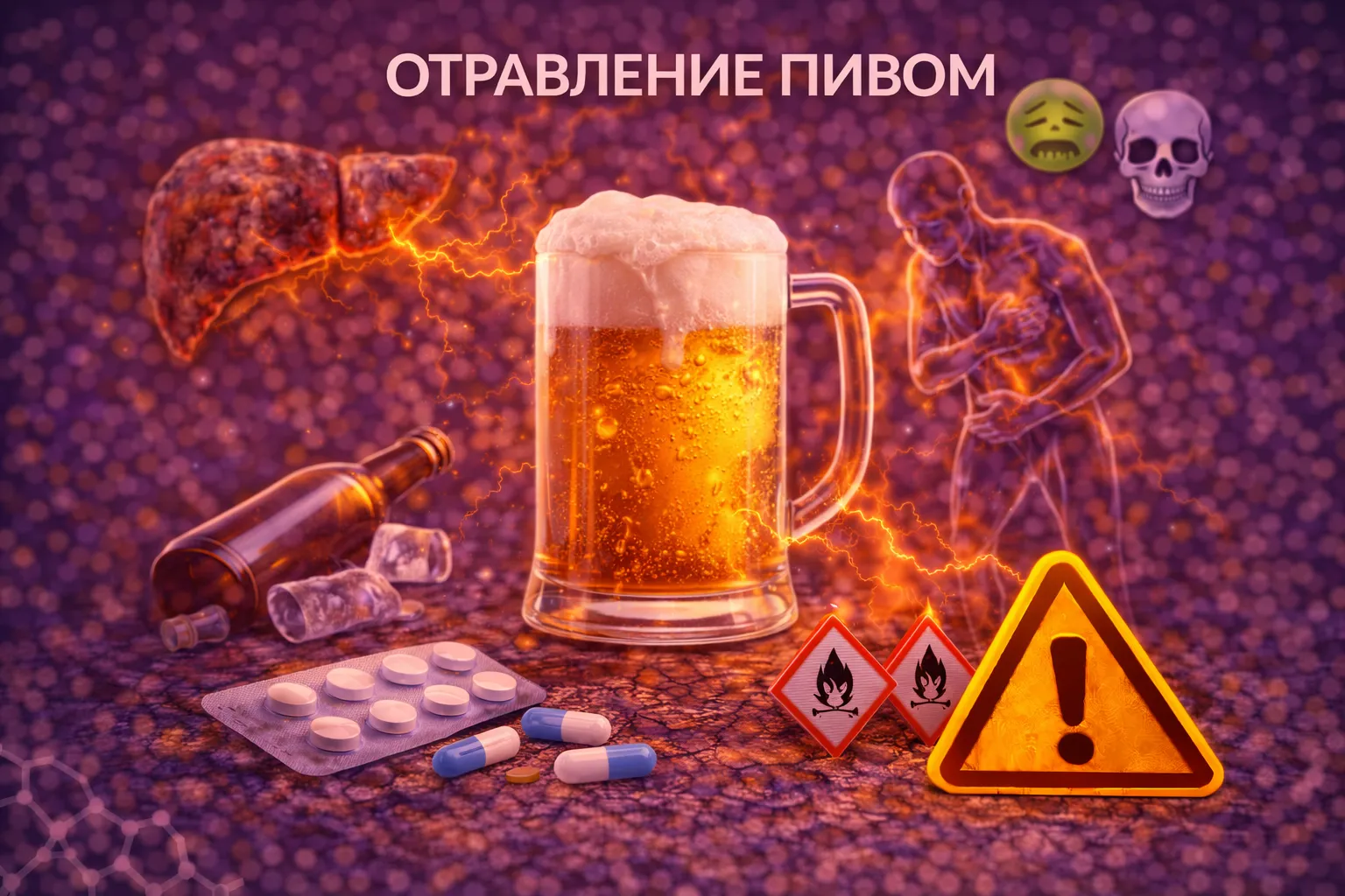 Отравление пивом: симптомы и первая помощь